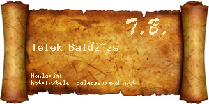 Telek Balázs névjegykártya